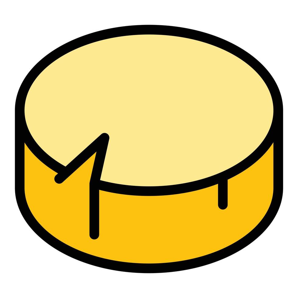 Fresh cheese roll icon color outline vector