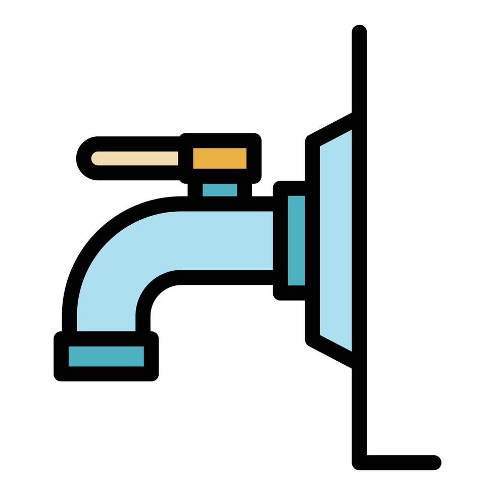 Tap pipe icon color outline vector