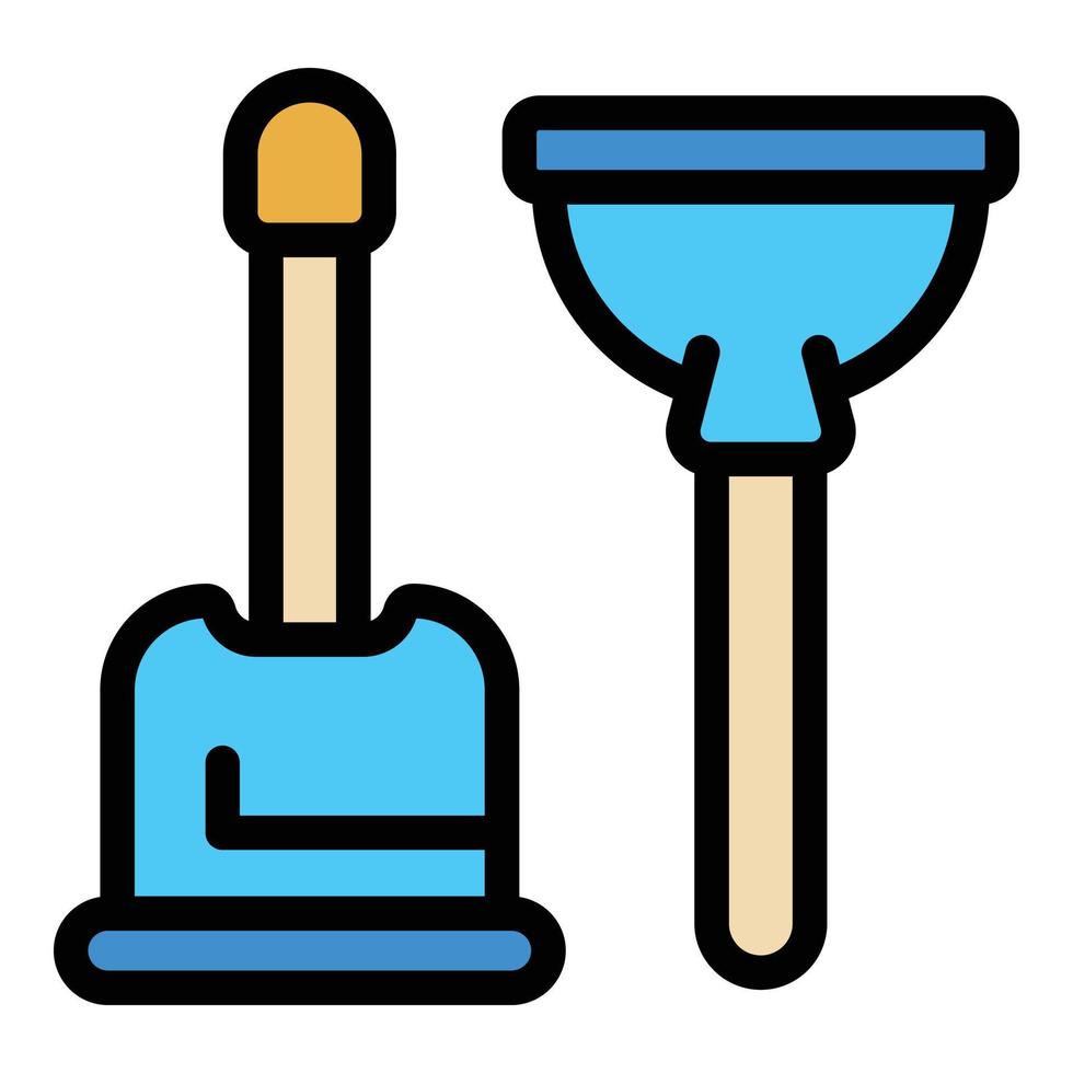 Toilet hand pump icon color outline vector