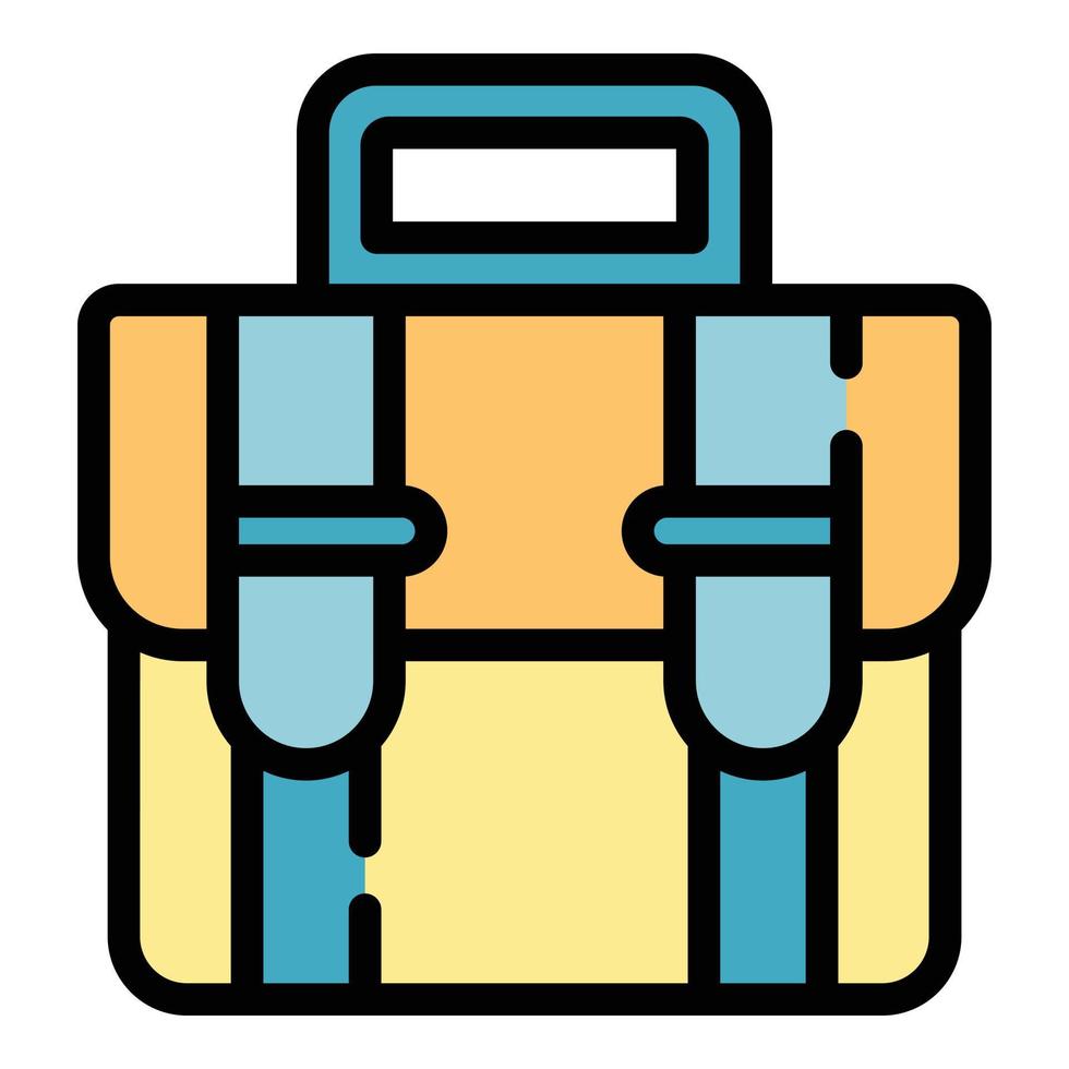 Briefcase icon color outline vector