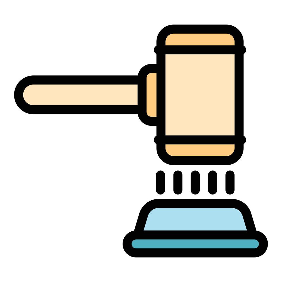 Law authority icon color outline vector