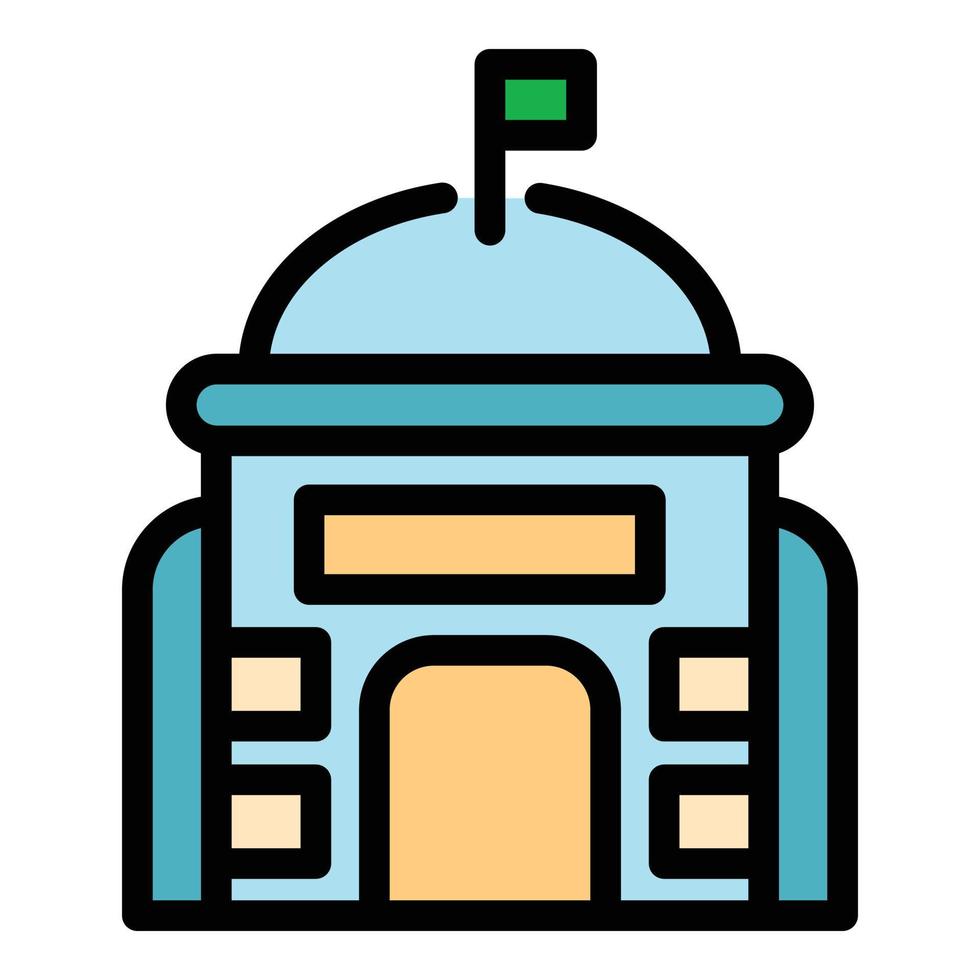 Authority building icon color outline vector