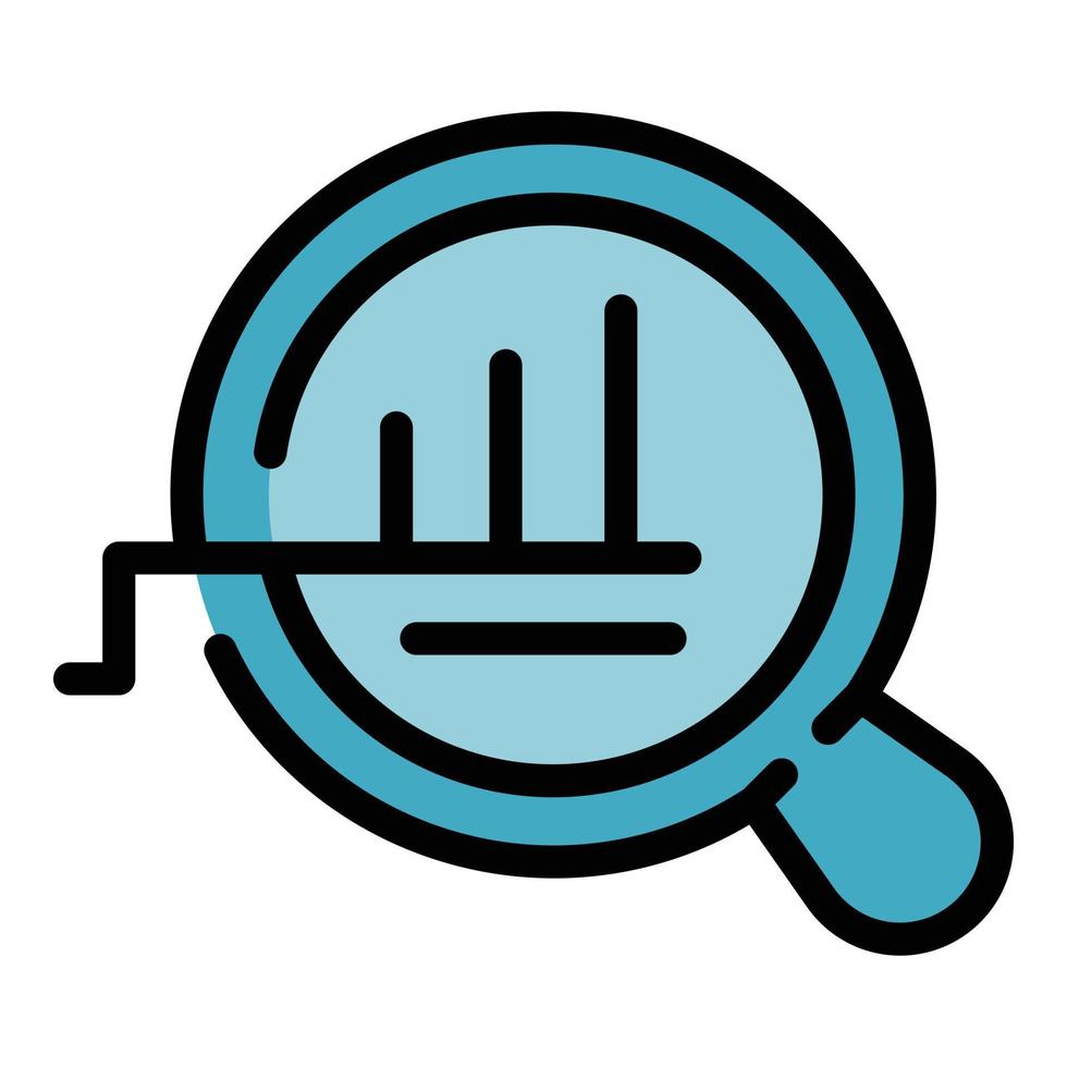 Magnifying market icon color outline vector