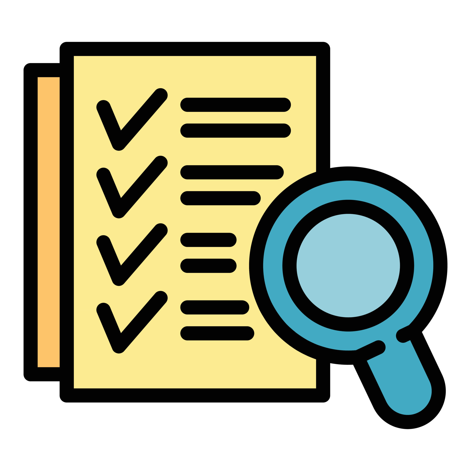 Magnifying checklist icon color outline vector 19190866 Vector Art at ...