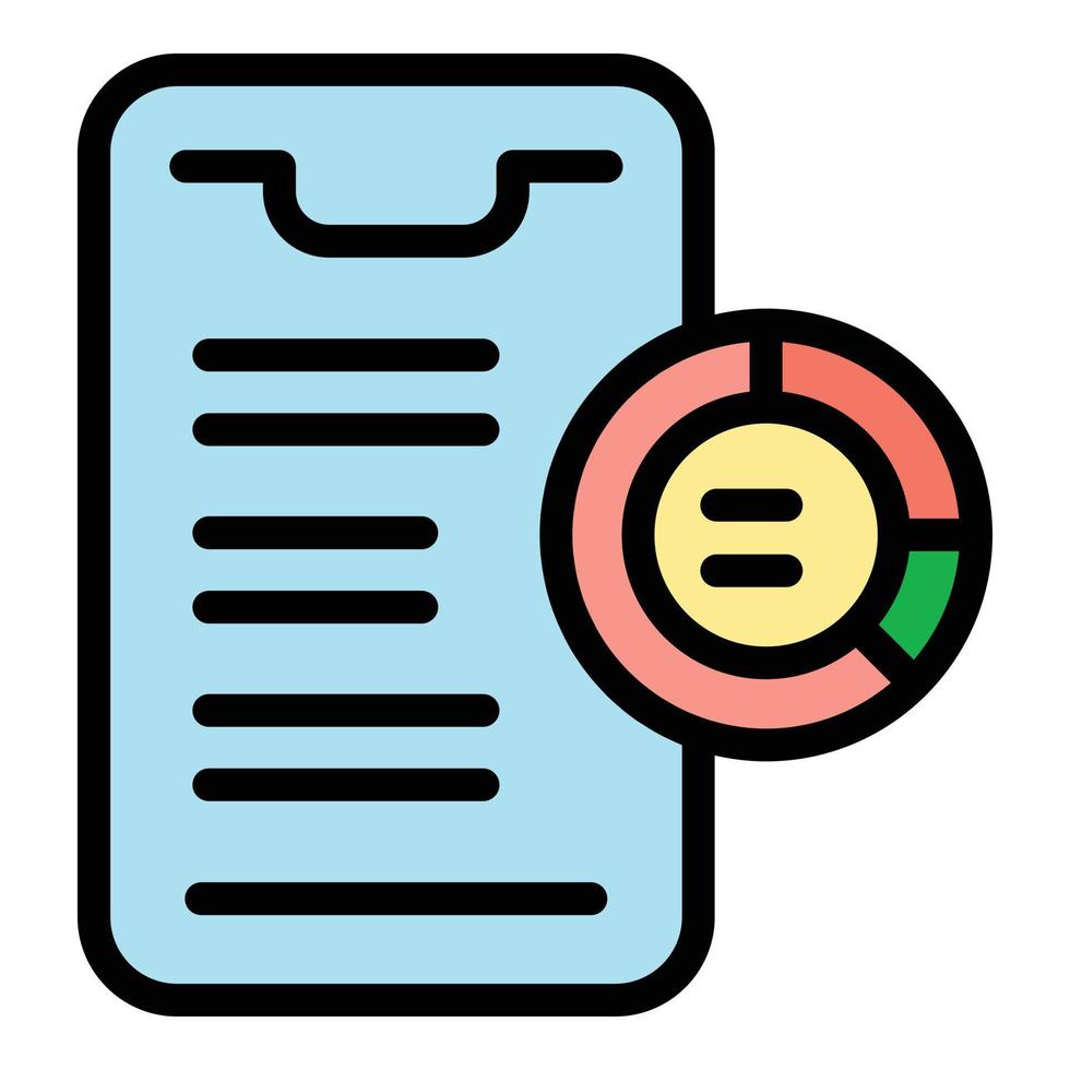 Contribution report icon color outline vector