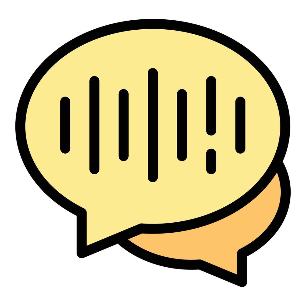 Speech recognition icon color outline vector