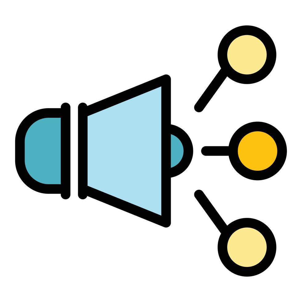 Social network megaphone icon color outline vector