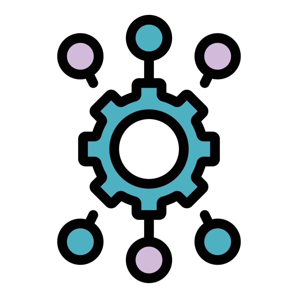 Settings icon color outline vector