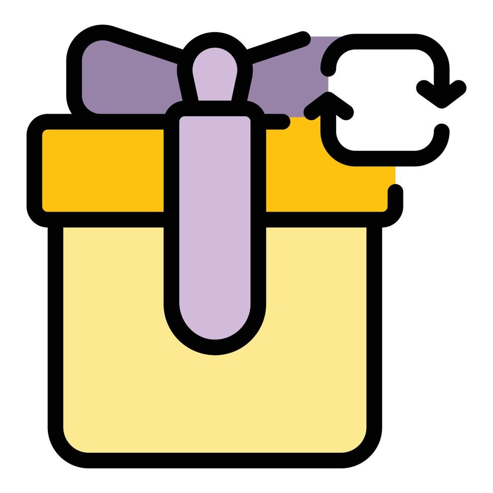 Gift repost icon color outline vector