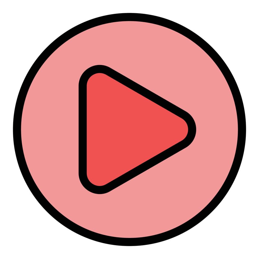vector de contorno de color de icono de suscripción de youtube