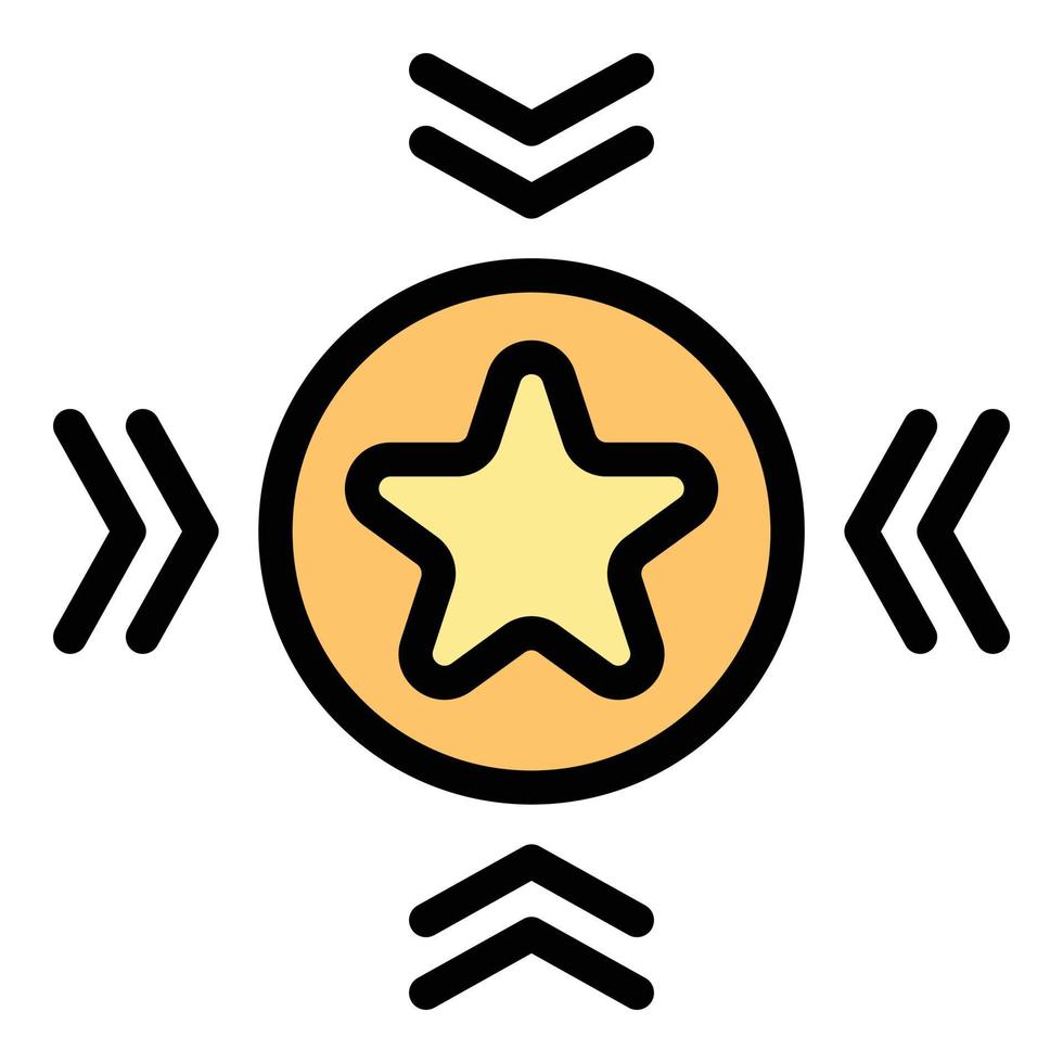 Self-esteem star idea icon color outline vector