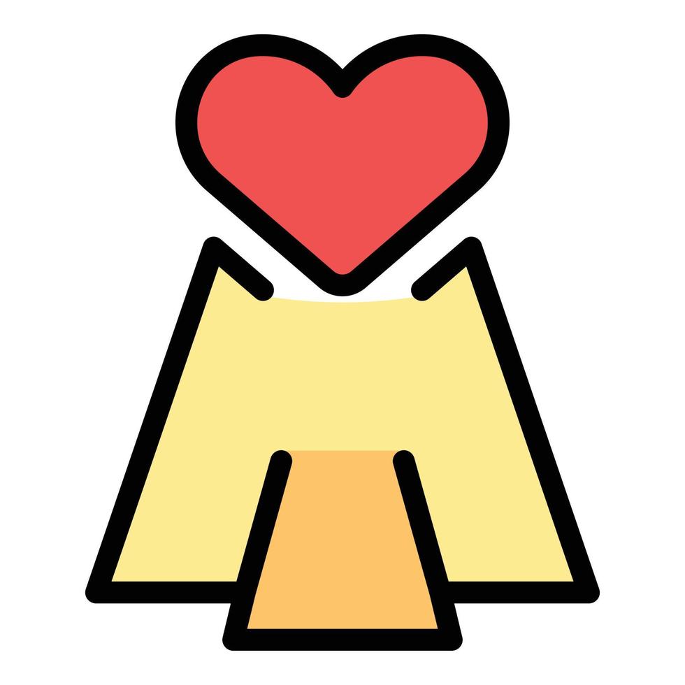 Self-esteem love icon color outline vector