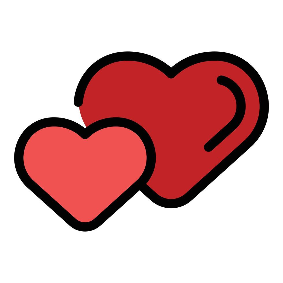 Self-esteem love heart icon color outline vector