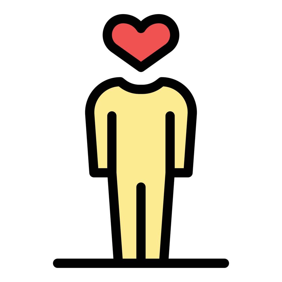 Self-esteem heart icon color outline vector