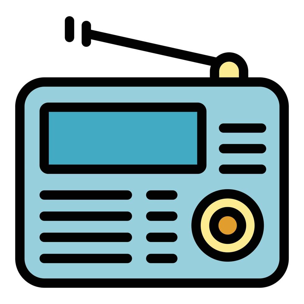Radio project icon color outline vector