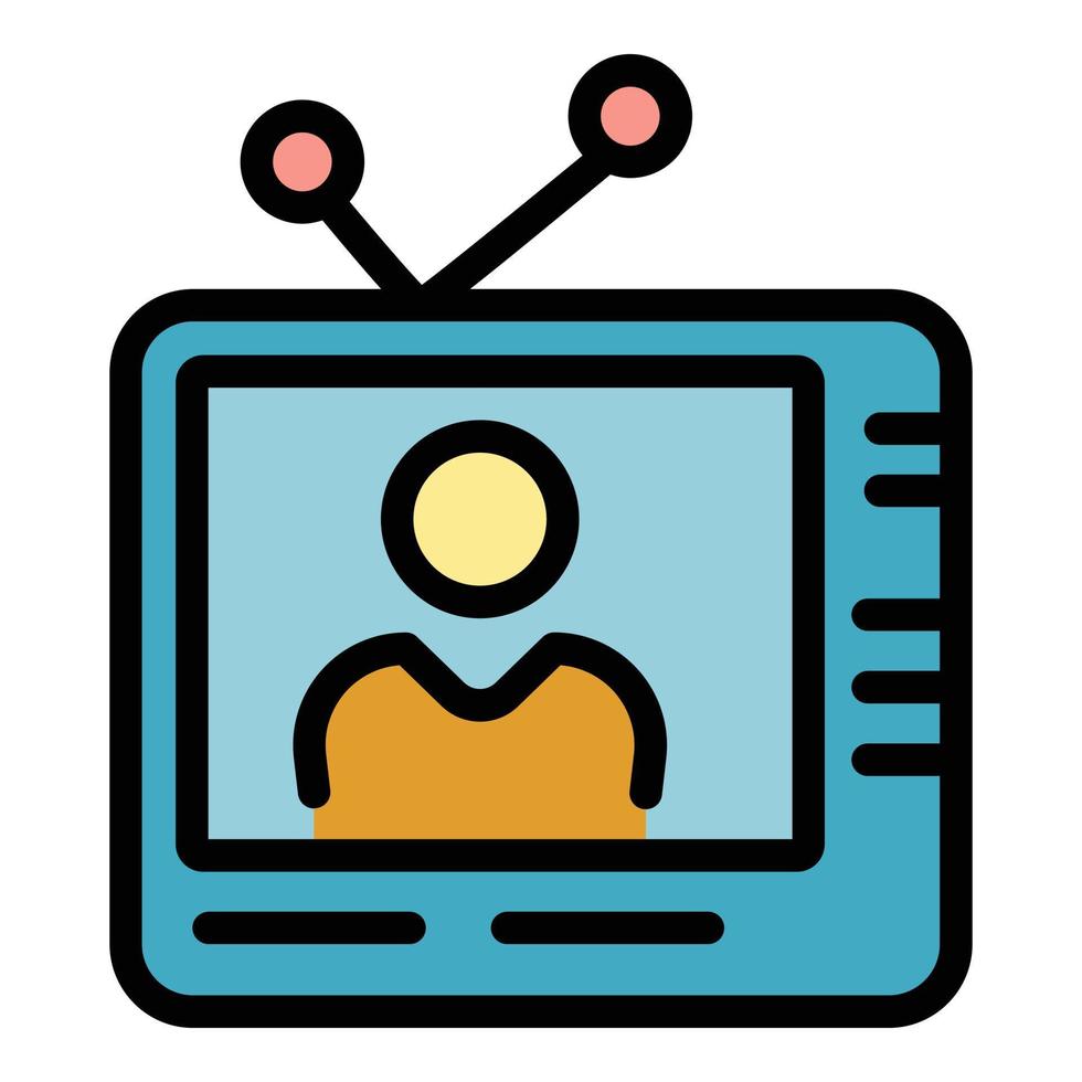 Tv speaker project icon color outline vector