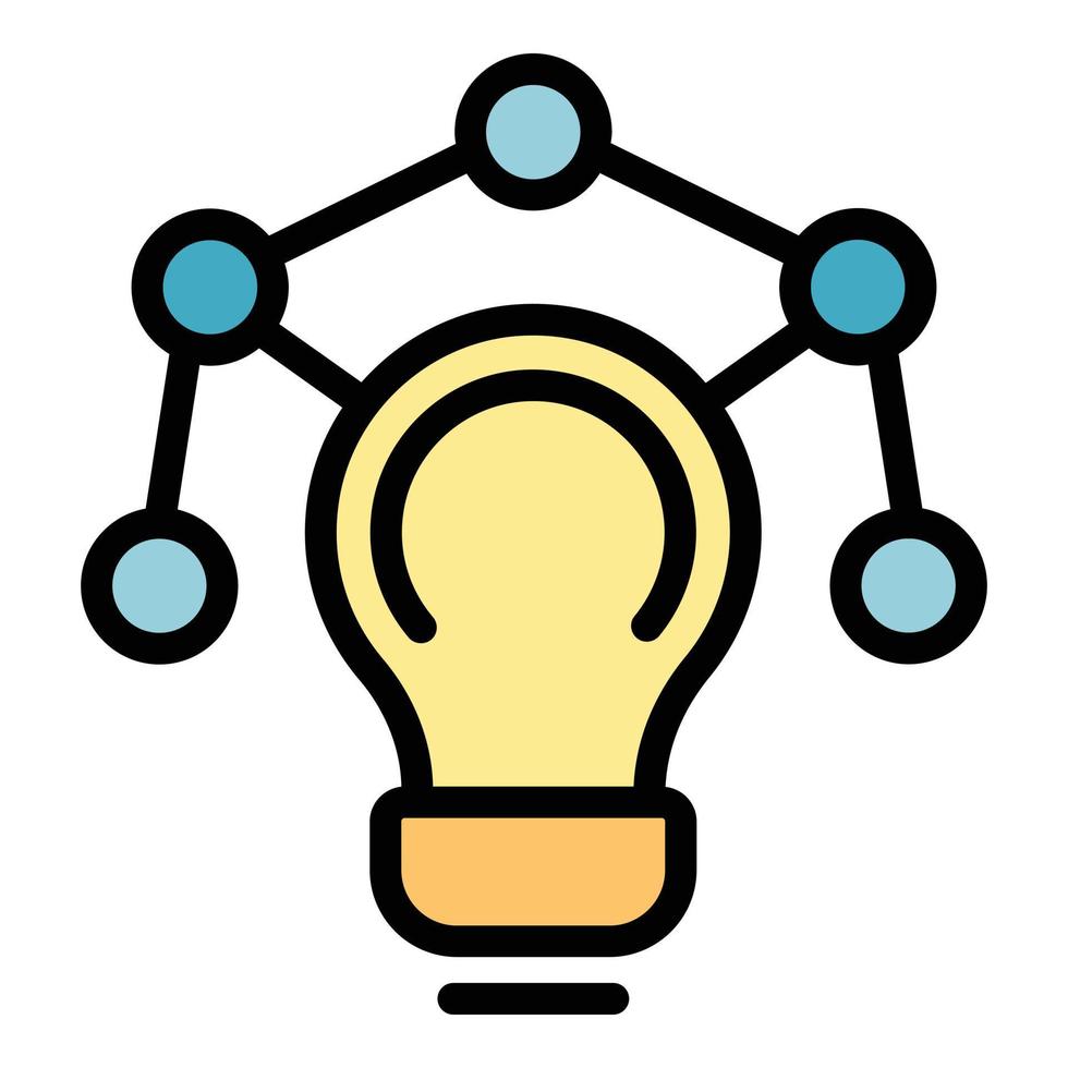 Project bulb icon color outline vector