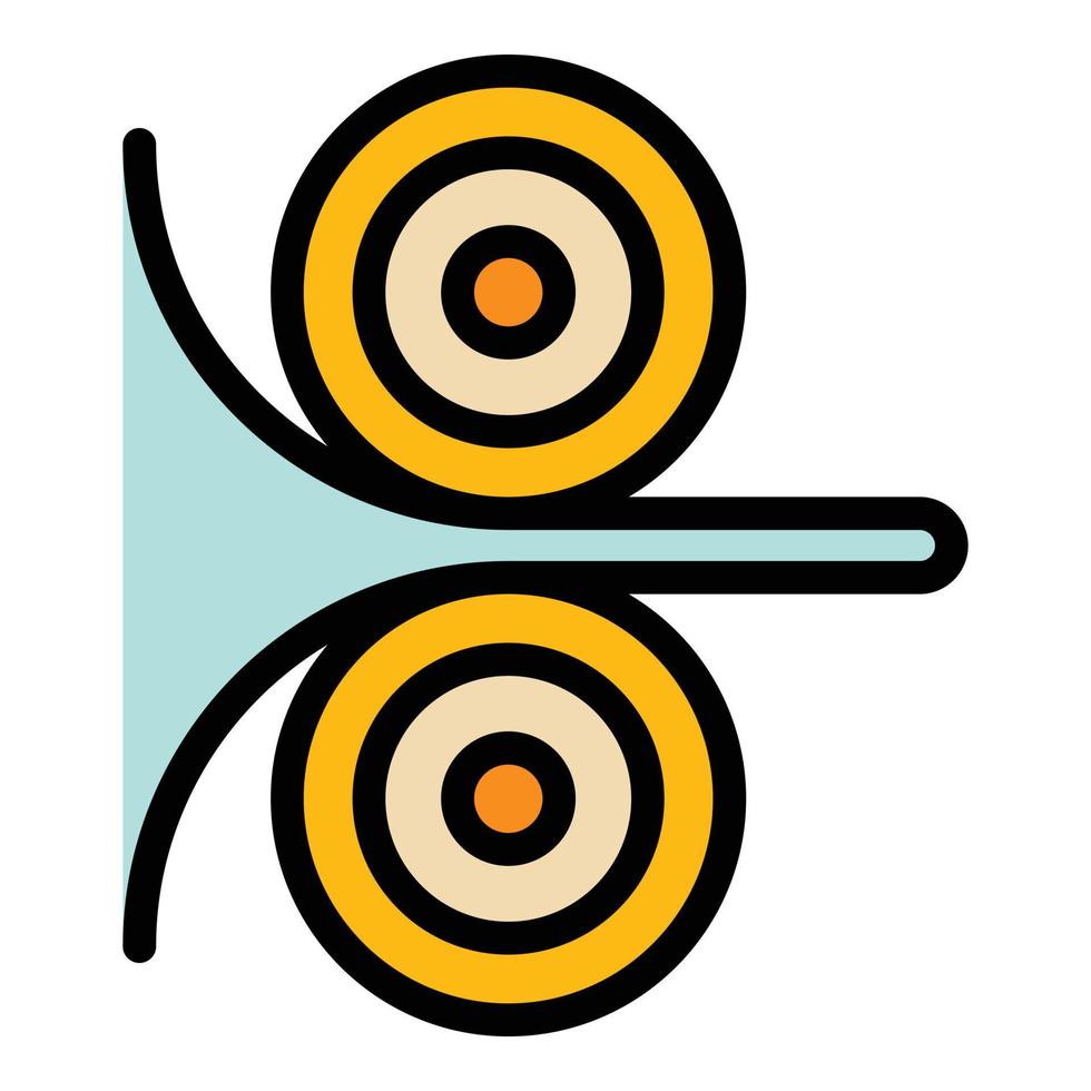 Pulp and paper process icon color outline vector