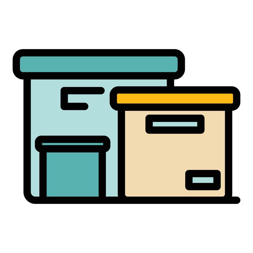 Paper production building icon color outline vector