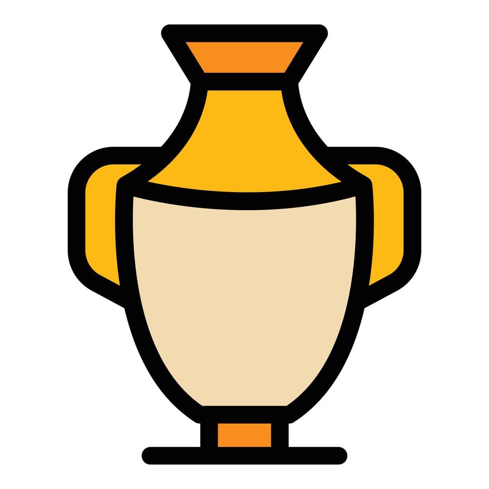 Egyptian vase icon color outline vector