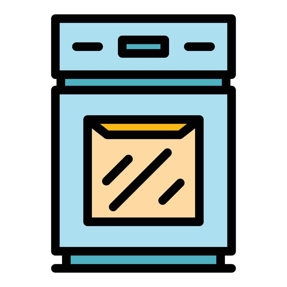 Cooker stove icon color outline vector