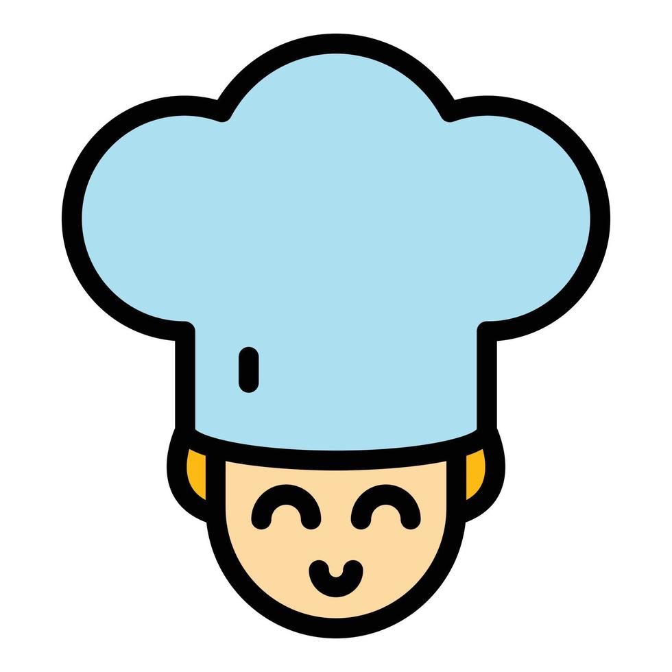 Chef hat icon color outline vector