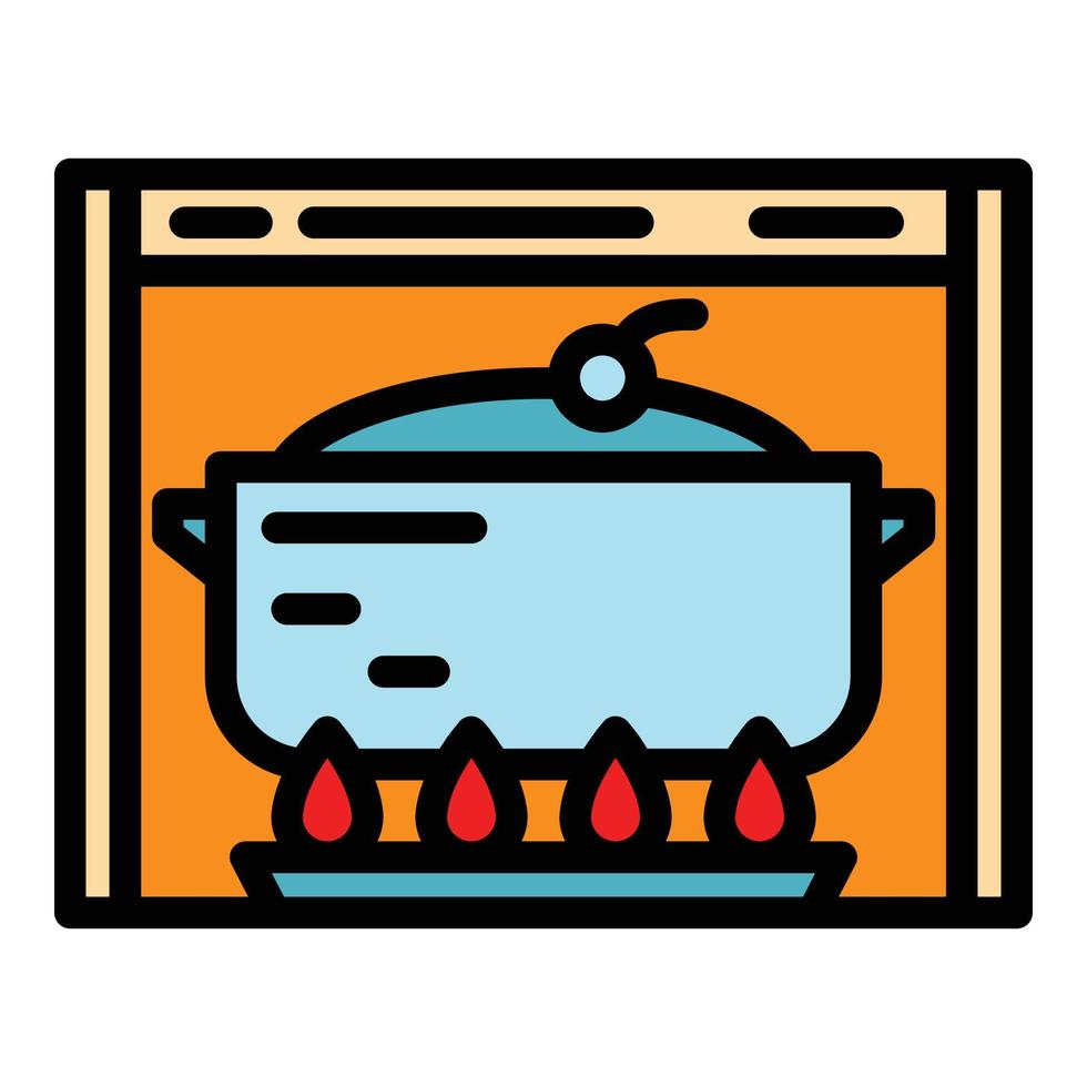 Cake baking icon color outline vector