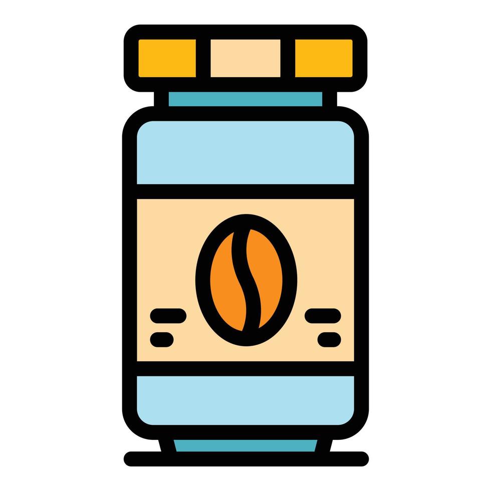 Coffee jar icon color outline vector