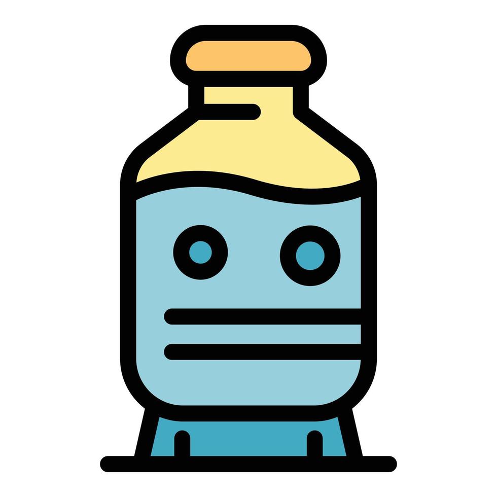 vector de contorno de color de icono de botella de producto lácteo