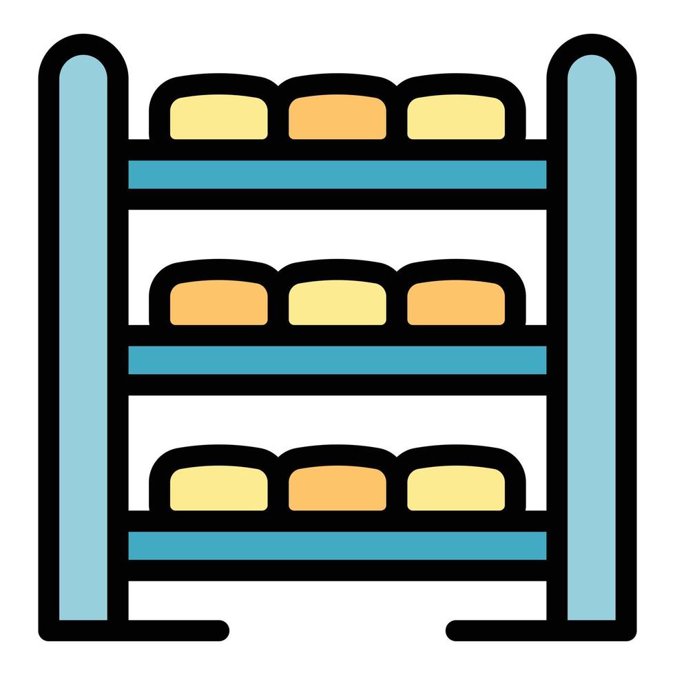 vector de contorno de color de icono de queso de maduración