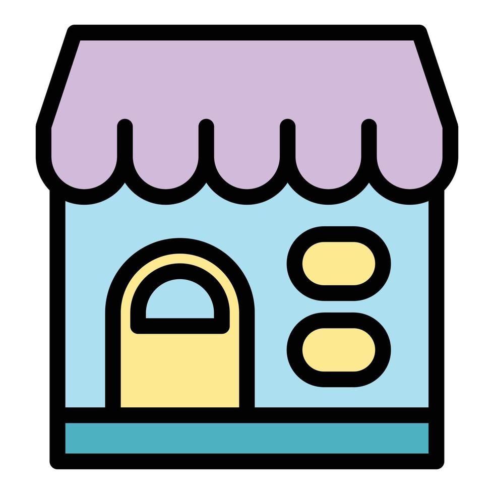 Marketplace icon color outline vector