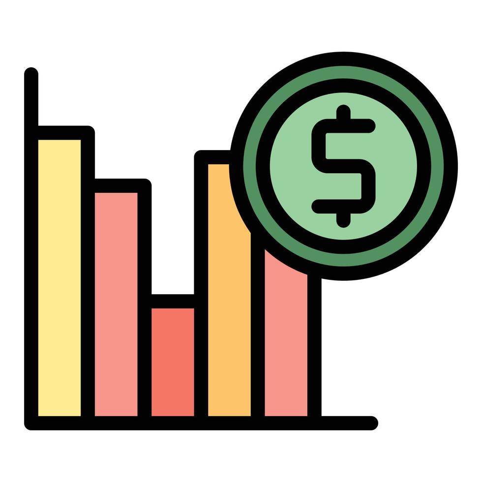 Financial market icon color outline vector