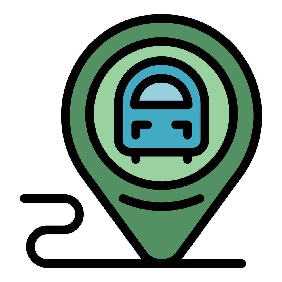 Train location icon color outline vector