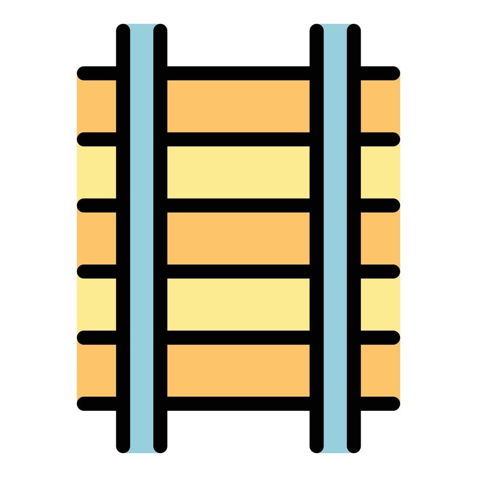 Train track icon color outline vector