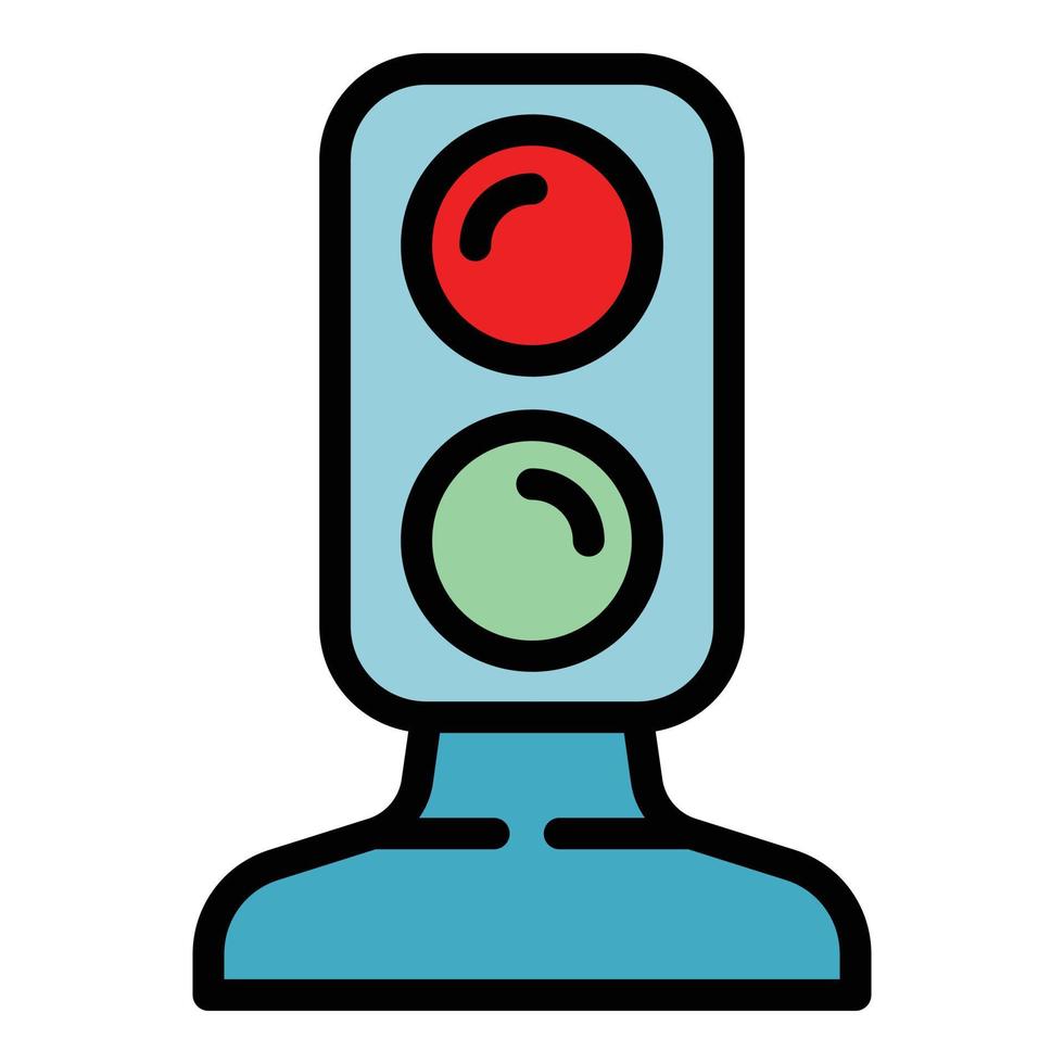 Train traffic lights icon color outline vector