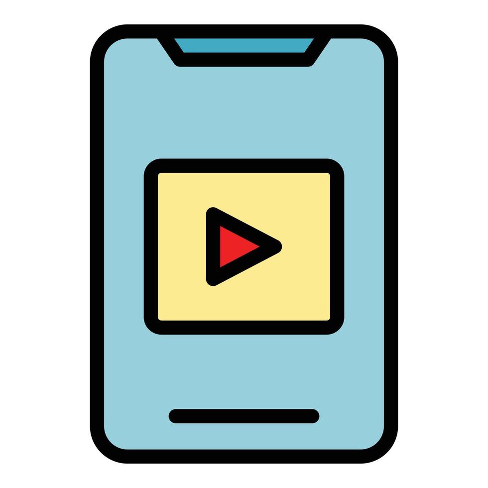 Phone clip editor icon color outline vector