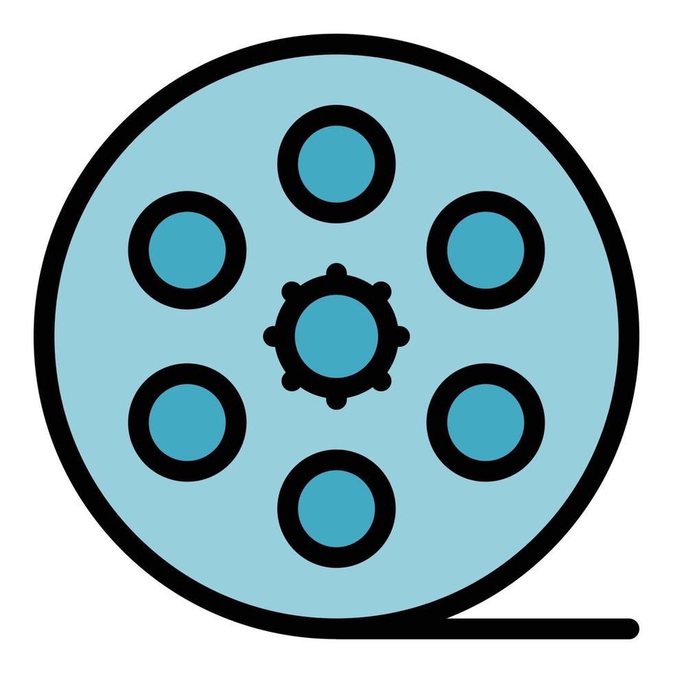 Cinema reel icon color outline vector