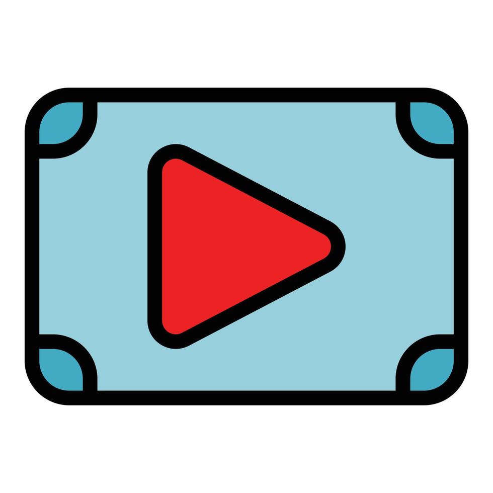 Clip film icon color outline vector