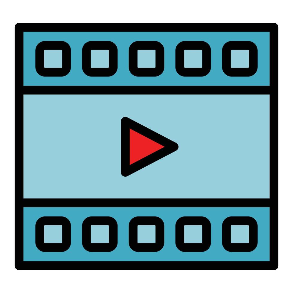 Video editor icon color outline vector