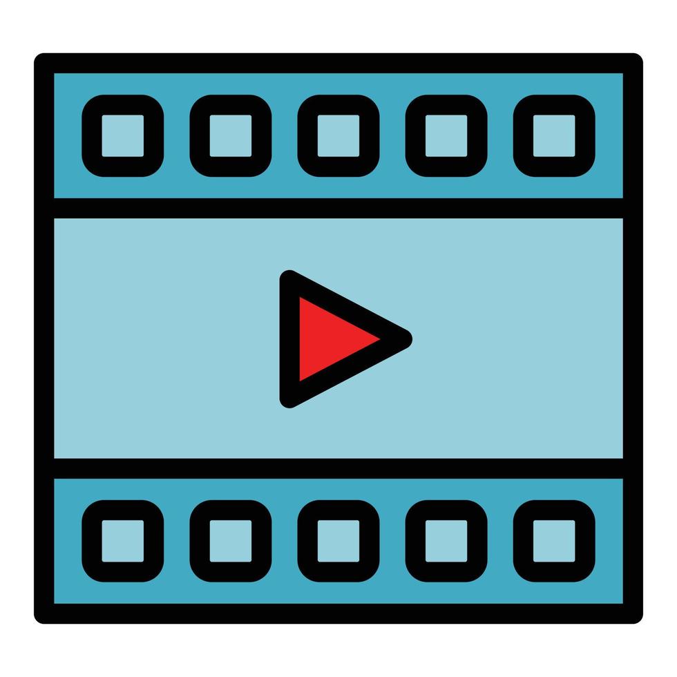 Video editor icon color outline vector