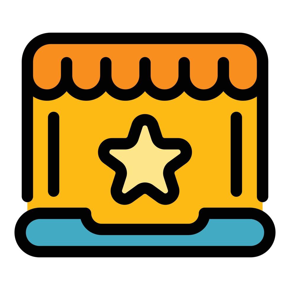 Star online voucher icon color outline vector