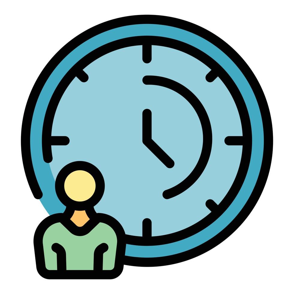 Office time management icon color outline vector