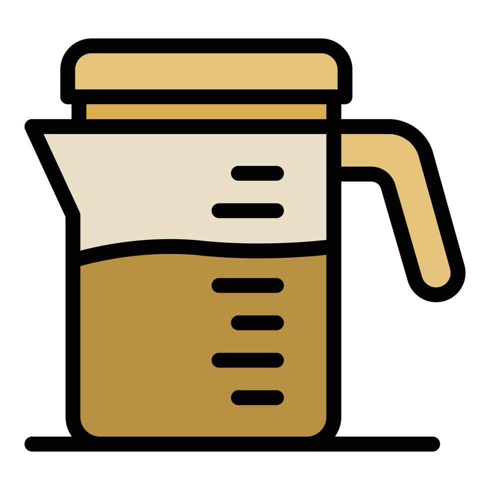 Cylindrical coffee jug icon color outline vector