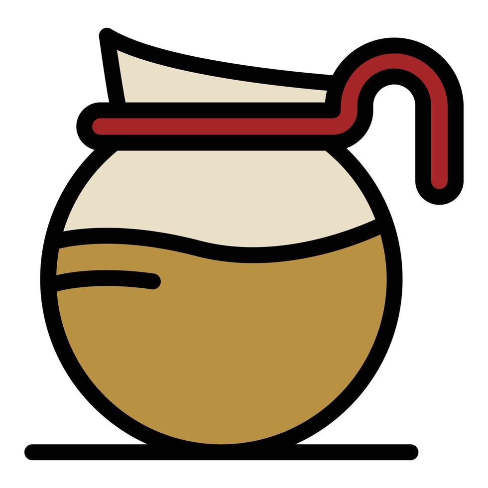 Glass jug for coffee icon color outline vector
