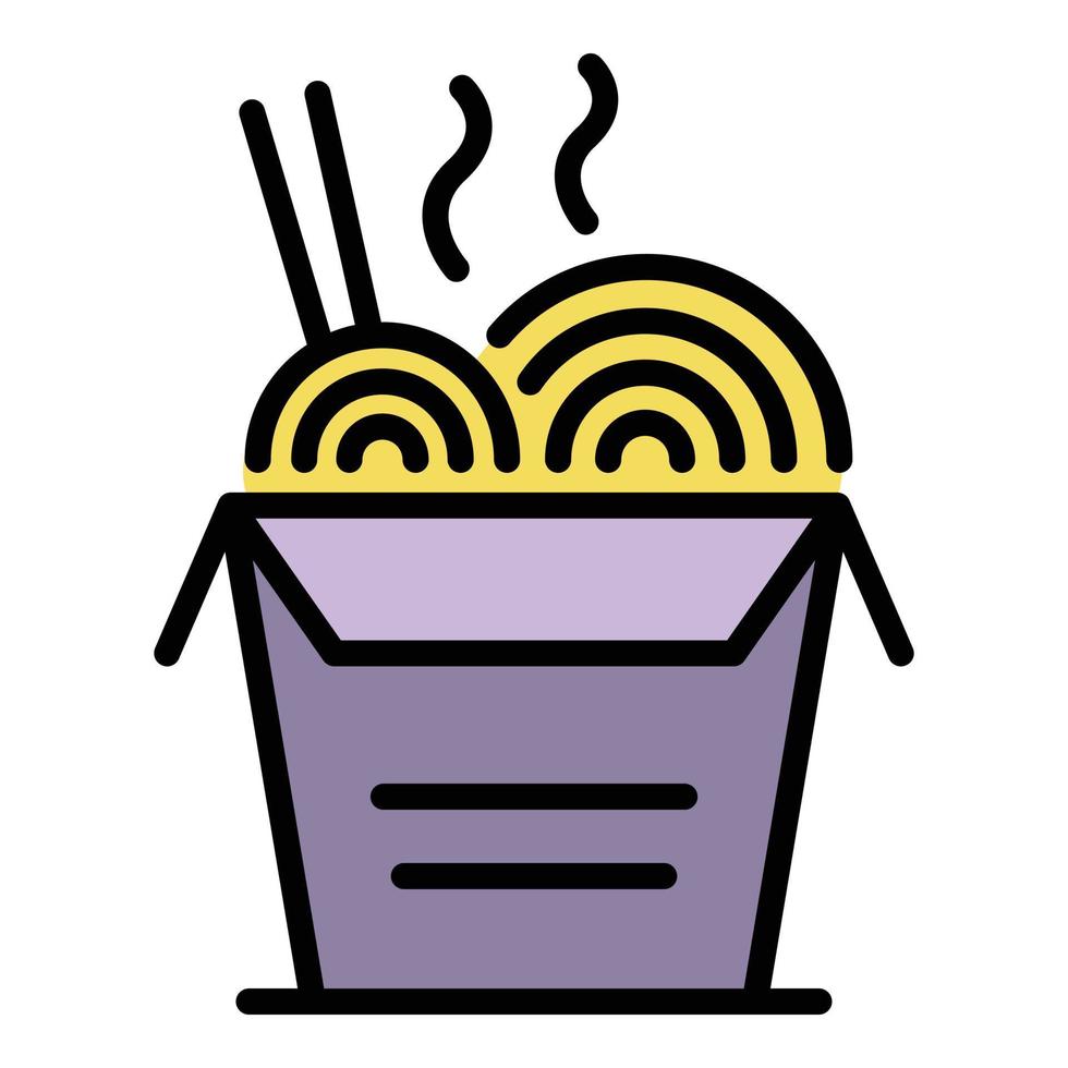 Ramen box icon color outline vector