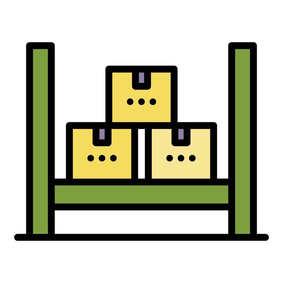 Logistic parcel stack icon color outline vector