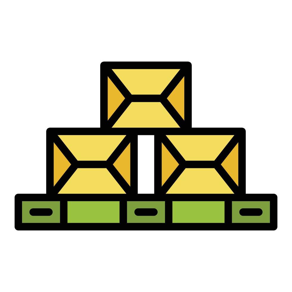 Boxes on pallet icon color outline vector