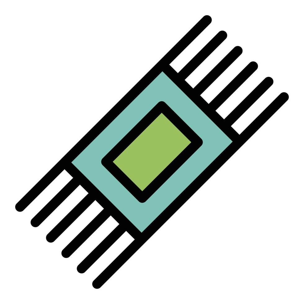 Smartphone processor icon color outline vector