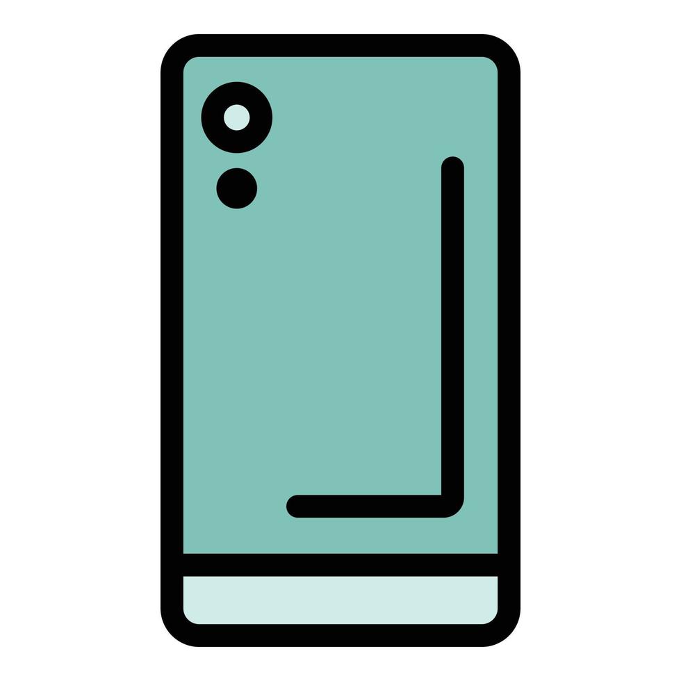 vector de contorno de color de icono de caja de teléfono móvil