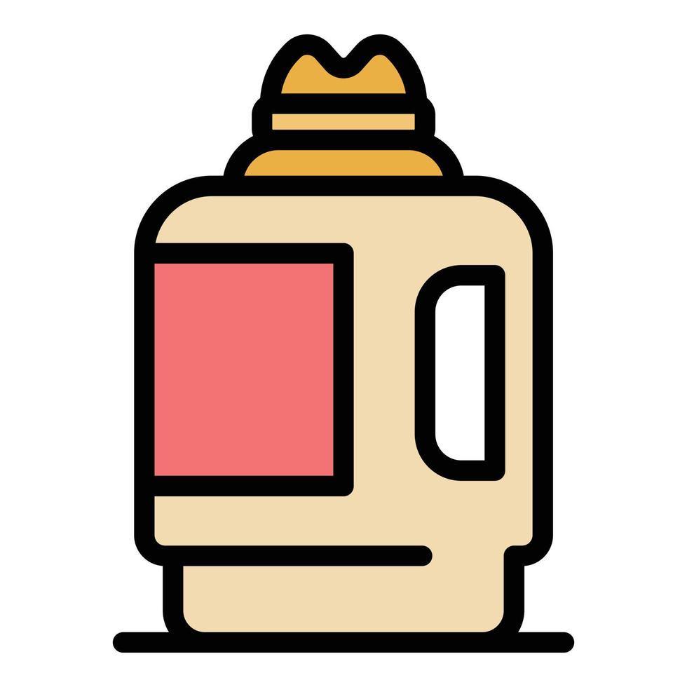 vector de contorno de color de icono de limpiador de botellas de plástico